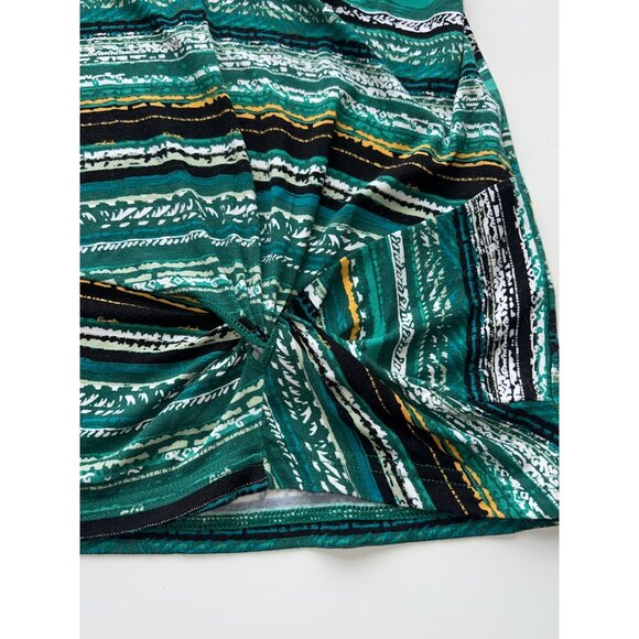Striped Multicolor Short Sleeve Top Front Twist Detail Christopher & Banks - M - Picture 5 of 7